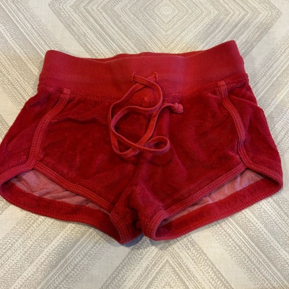 Hard Tail Girls Red Terry Drawstring Shorts, Size M 10/12